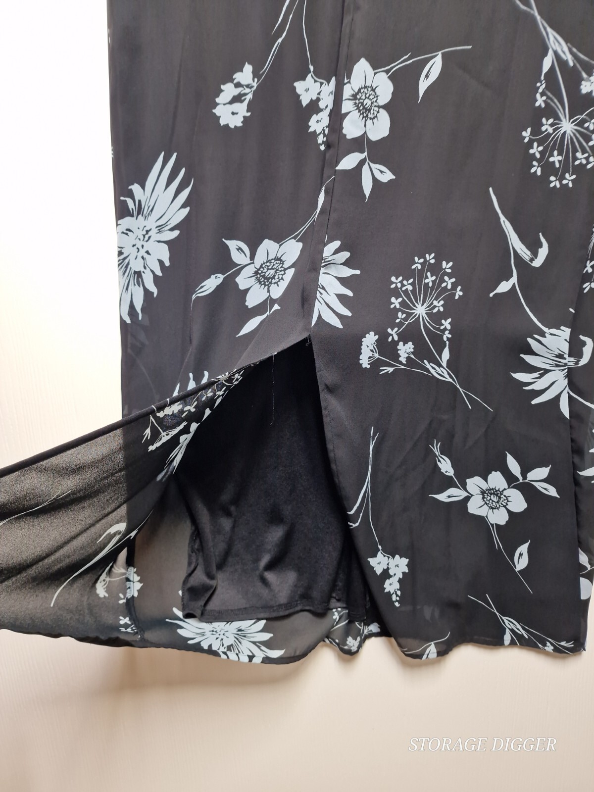 Studio Ease Tank Dress Women’s 12 Black Floral Scoop Neck Sleeveless Pullover
