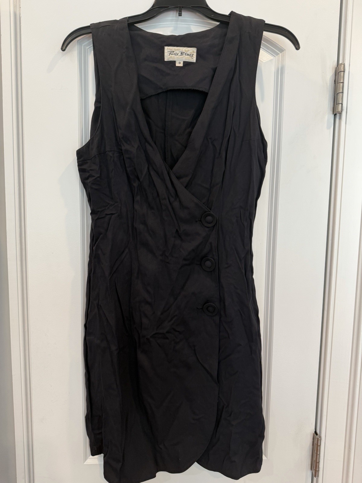 Paris Blues Women’s Short Cocktail Party Dress Black Size 9 Front Button