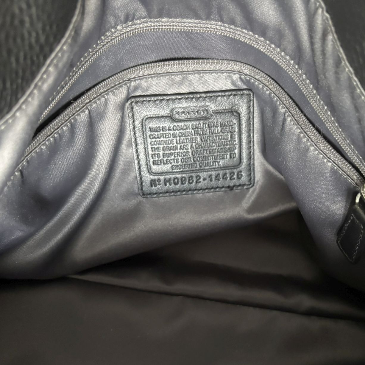 Coach Black Pebbled Leather Carryall Satchel Shoulder Bag Silver Hardware 14426