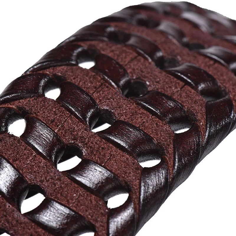Genuine Leather Men Casual Belt Braided, All Sizes
