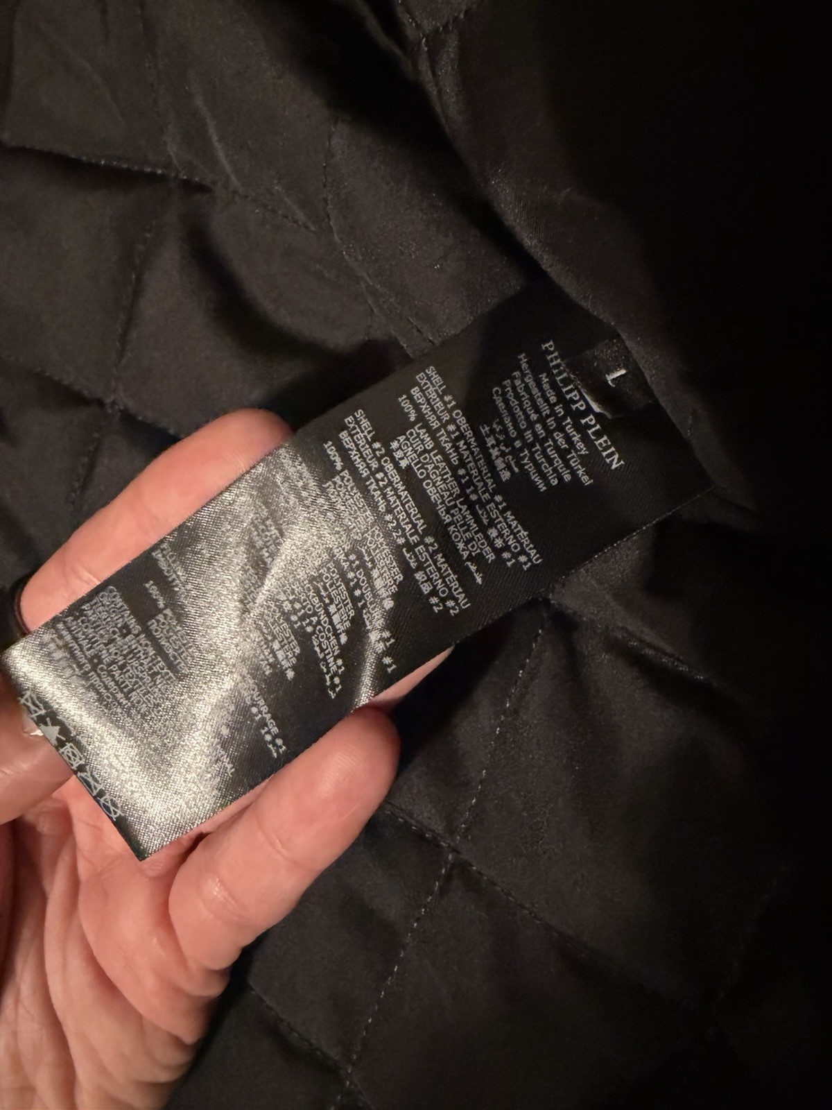 philipp plein Lamb Skin Leather Designer Jacket Men’s Large L