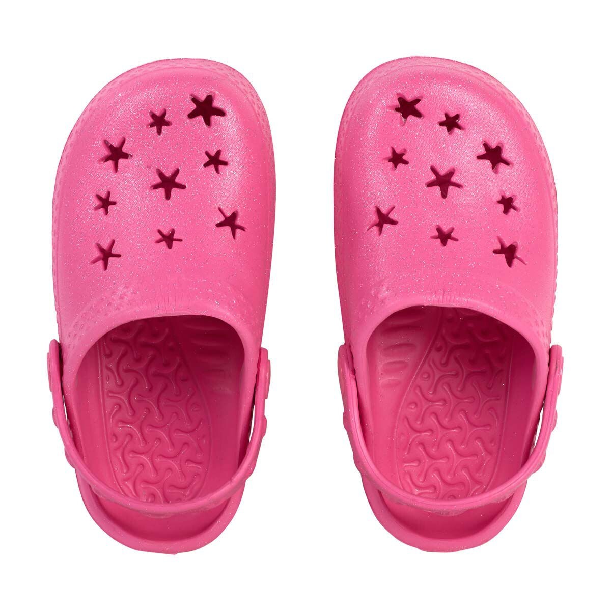 Toddler/Youth Girls Glitter Pink Strap Clogs 2-3, 5-6, 7-8, 9-10,11-12, 13-1,2-3