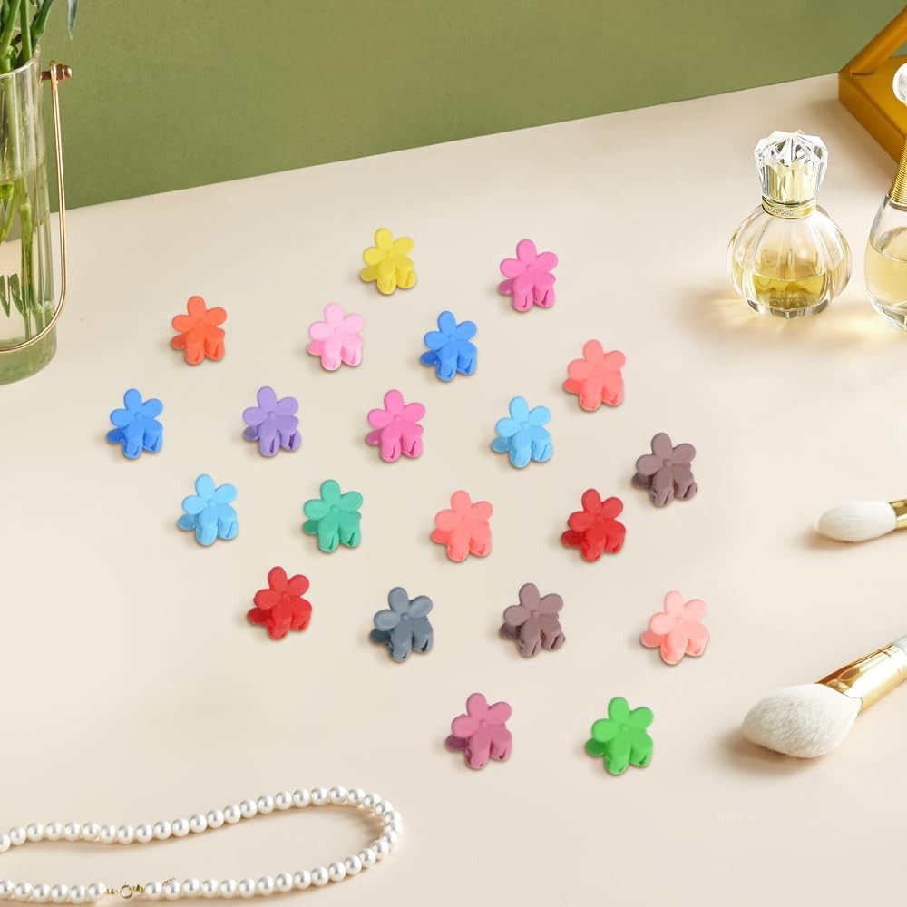 50Pcs Mini Flower Hair Clip Flower Clips,Colorful Mini Hair Claw,for Women, Girl