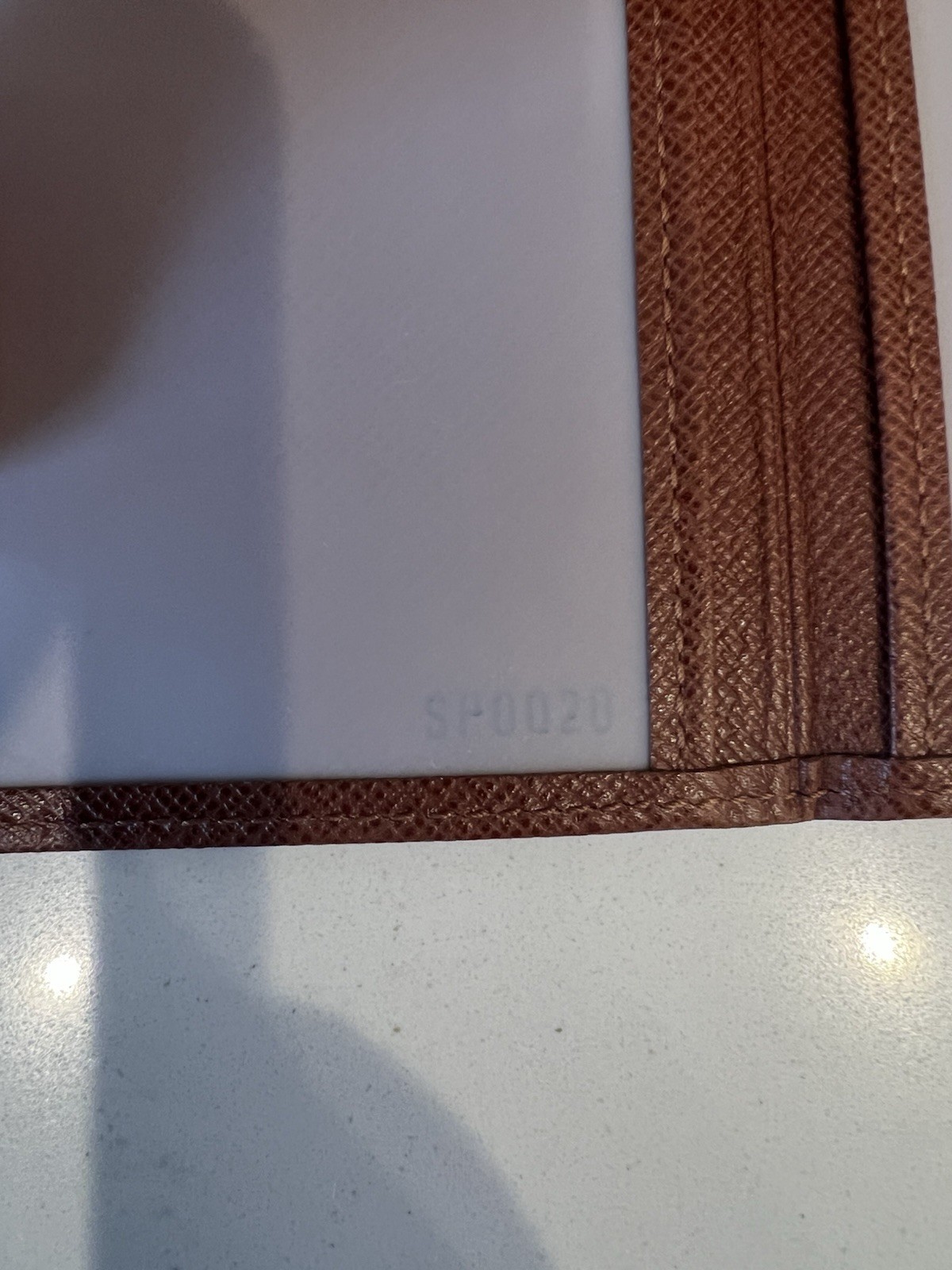 Louis Vuitton Brown Textured Leather Women’s ID/Document Holder Wallet insert