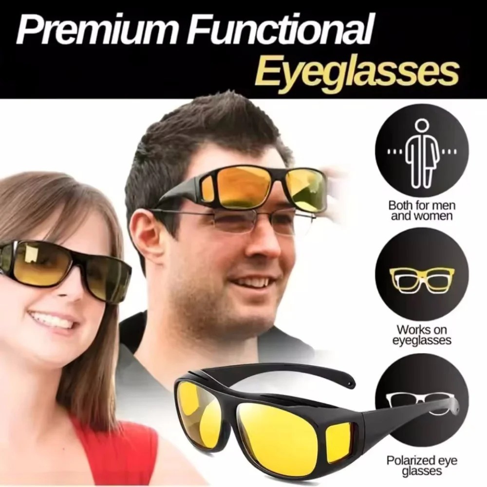 Night Vision Driving Glasses Anti-Glare HD Vision Goggles for Men Women Car Safe