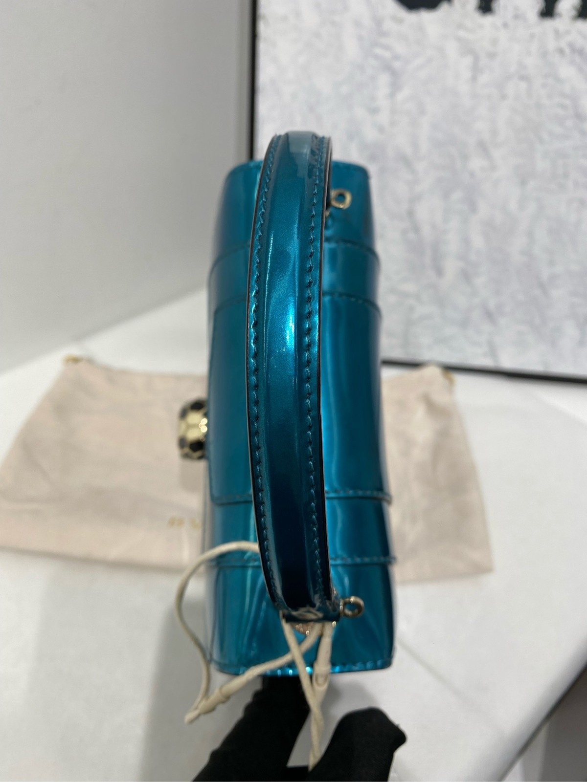 Bvlgari Pre-Owned Authentic Satchel Blue 18*16*9.5 cm – 7.1*6.3*3.7 inches