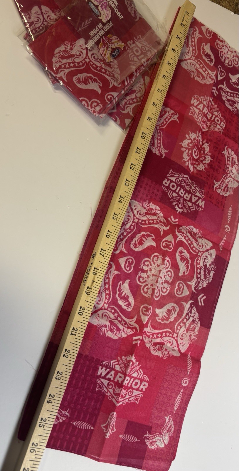 New Ford Warriors In Pink Scarf Wrap Set Of 4 Approximately 8 1/4” X 52”