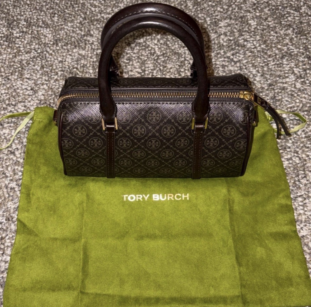 Tory Burch mini T Monogram Barrel Bag, Detachable Crossbody Strap
