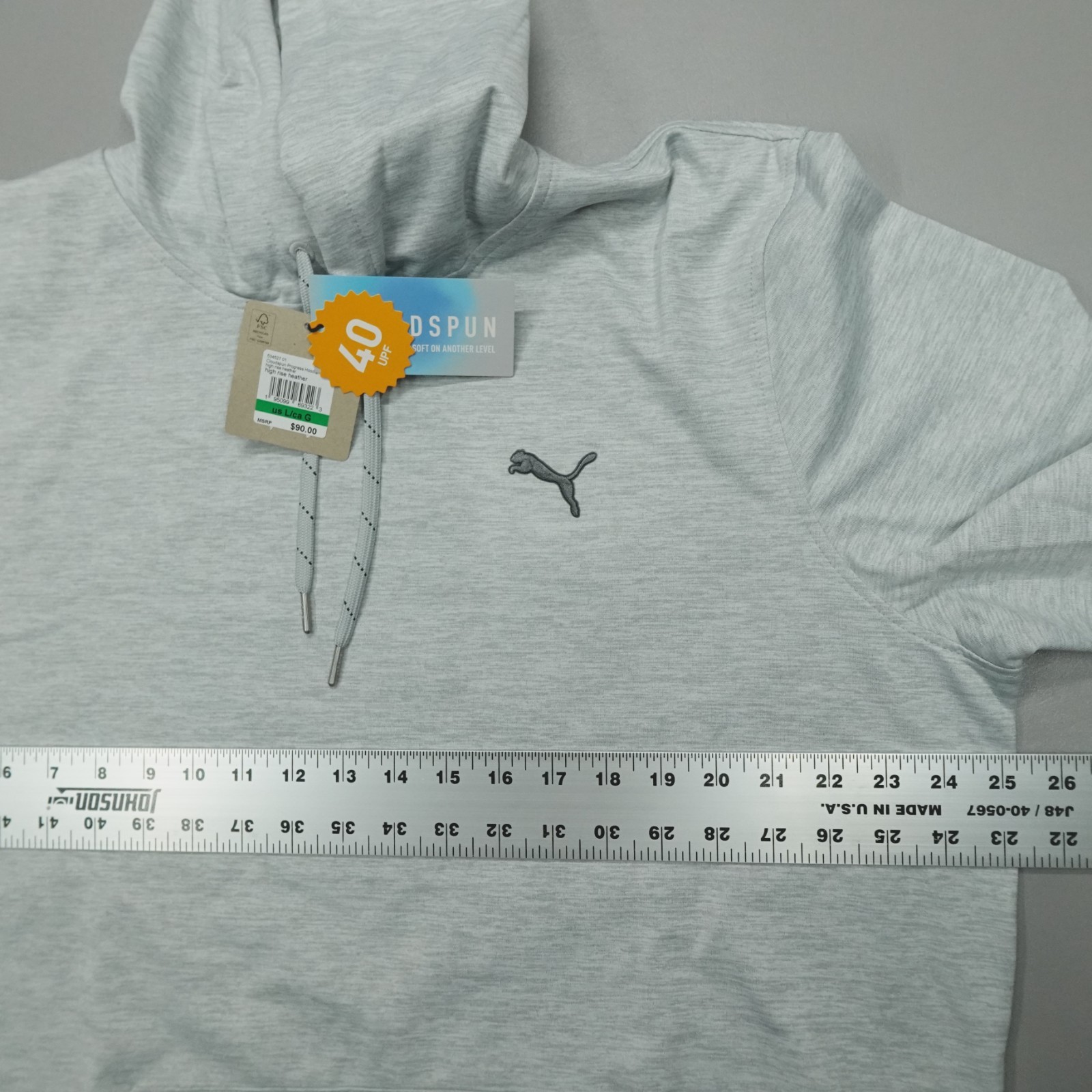 Puma Cloudspun Progress Hoodie Men’s Performance Sweatshirt Grey Heather NWT