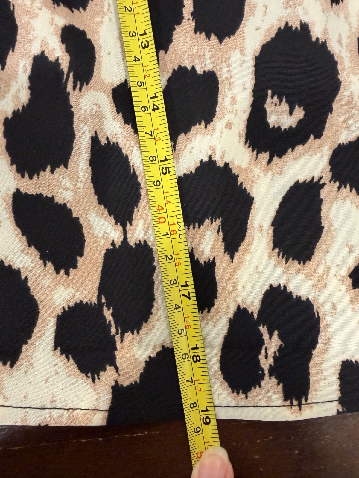 SHEIN Curve Plus 1XL Skater Short Leopard Animal Print Elastic Waist Skirt