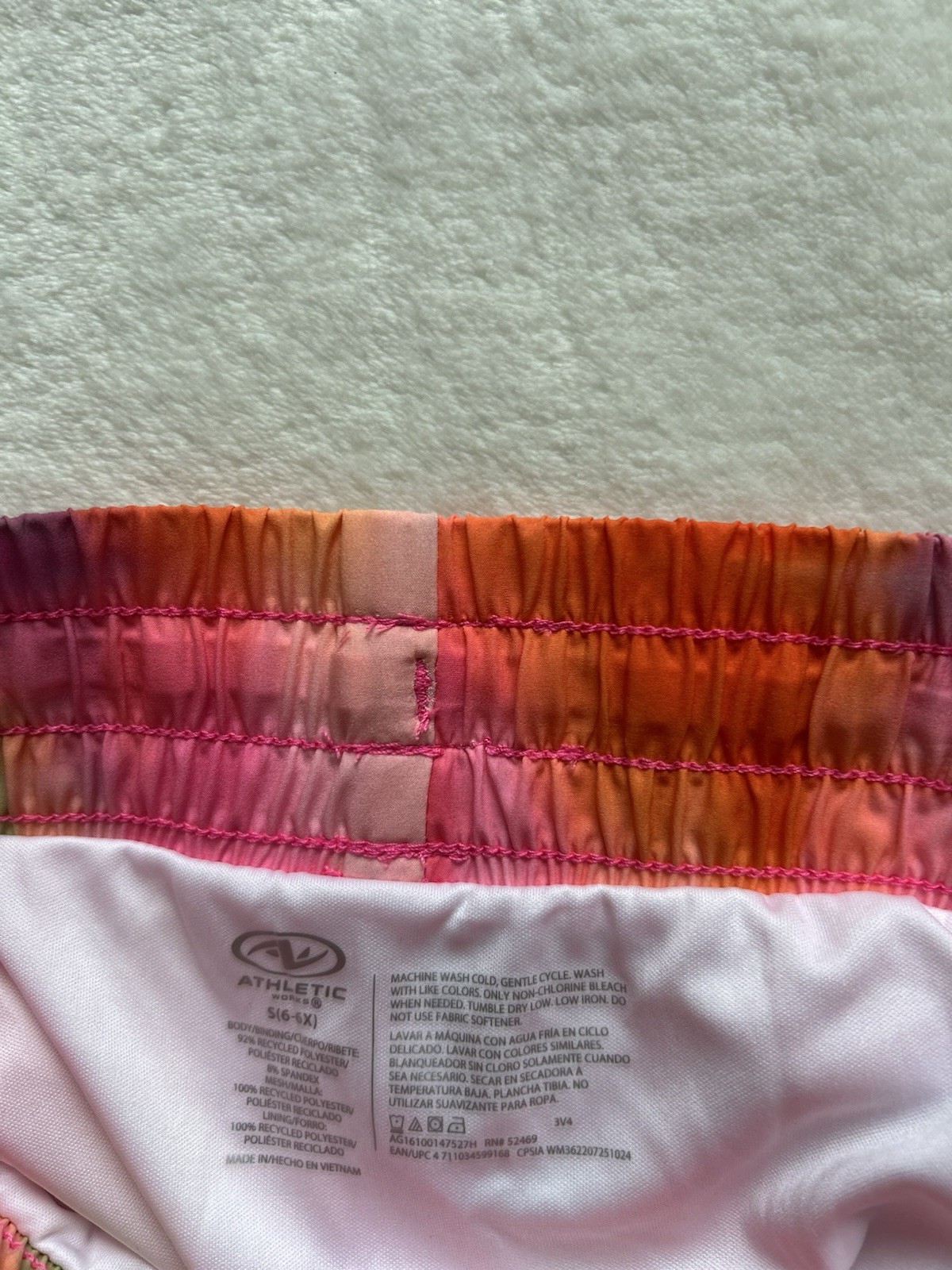 Athletic Works Girls Pink Moisture Wicking Running Shorts with Liner Sz S (6-6X)