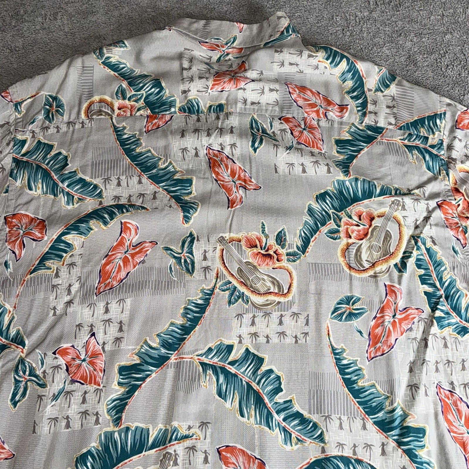 Windham Pointe 100% Rayon Black w Tropical Floral Print Mens XL Hawaiian Style