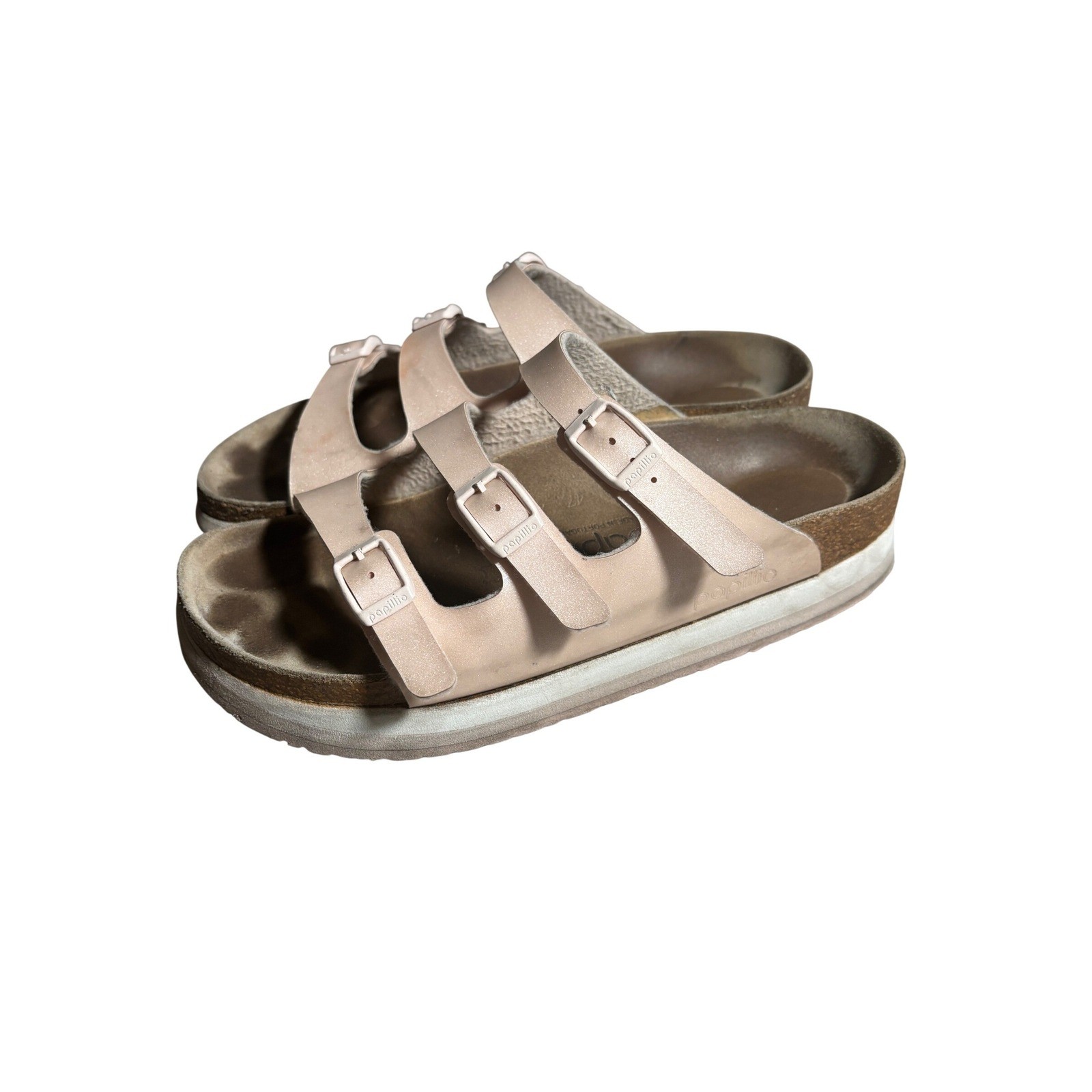 Papillio by Birkenstock Florida Platform Sandals Rose Pink Metallic 37 US 6-6.5