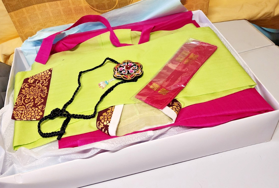 Korean Hanbok Sheer Dress Traditional National Court Costume Perform Wedding Set