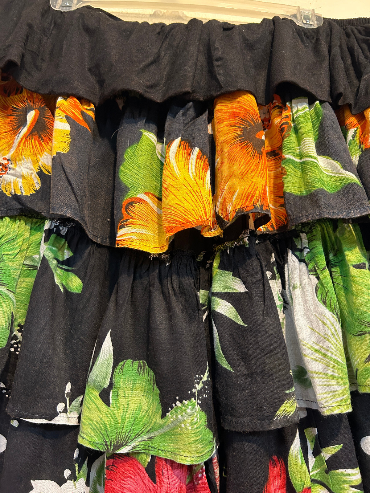 Nwt FUNKY STUFF boho ruffle hawaiian flamenco hippy rayon elastic waist PANTS 2X