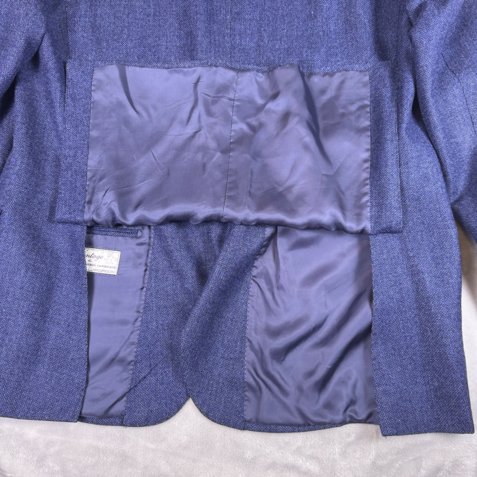 Suitsupply Sienna Blue Wool Silk Linen Blazer Vitale Barberis Canonico 48R 58 EU