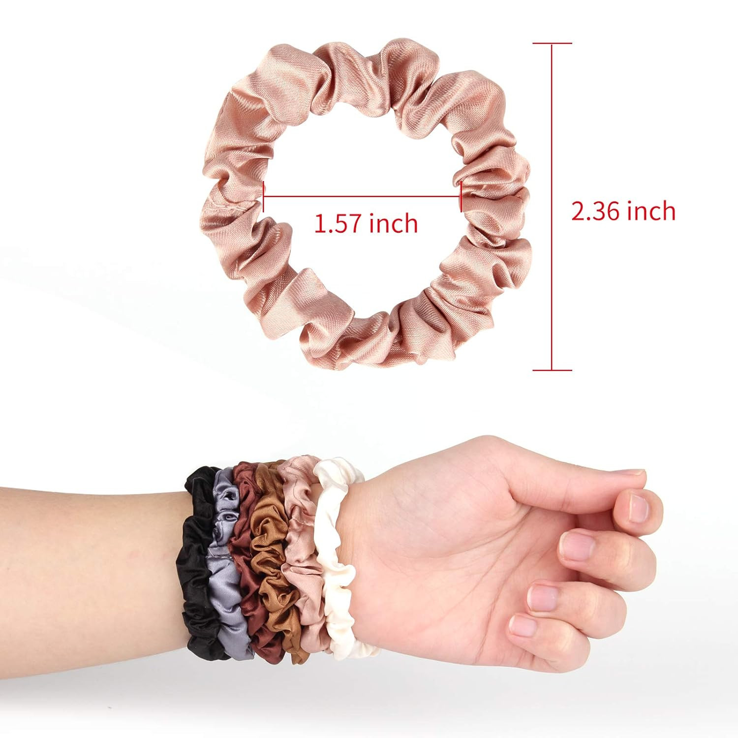 12 Pieces Silk Hair Scrunchies Silk Hair Tie Elastic Ponytail Holders for Women