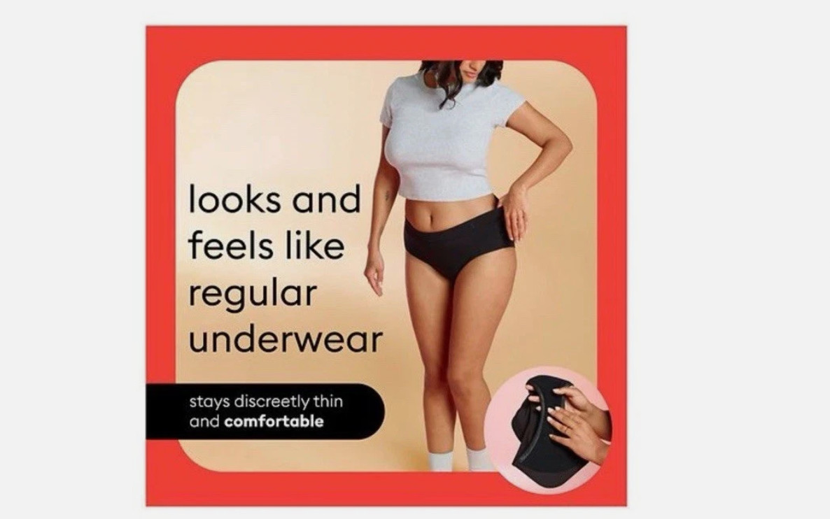 Thinx For All Period Underwear Brief Slip All-Day Absorbency Size L – Black NEW