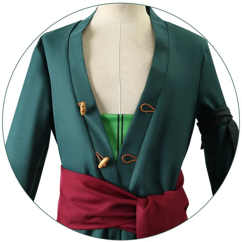 Roronoas Cosplay Costume Anime Kimono Robe Zoro Cloak Uniform Halloween Outfits