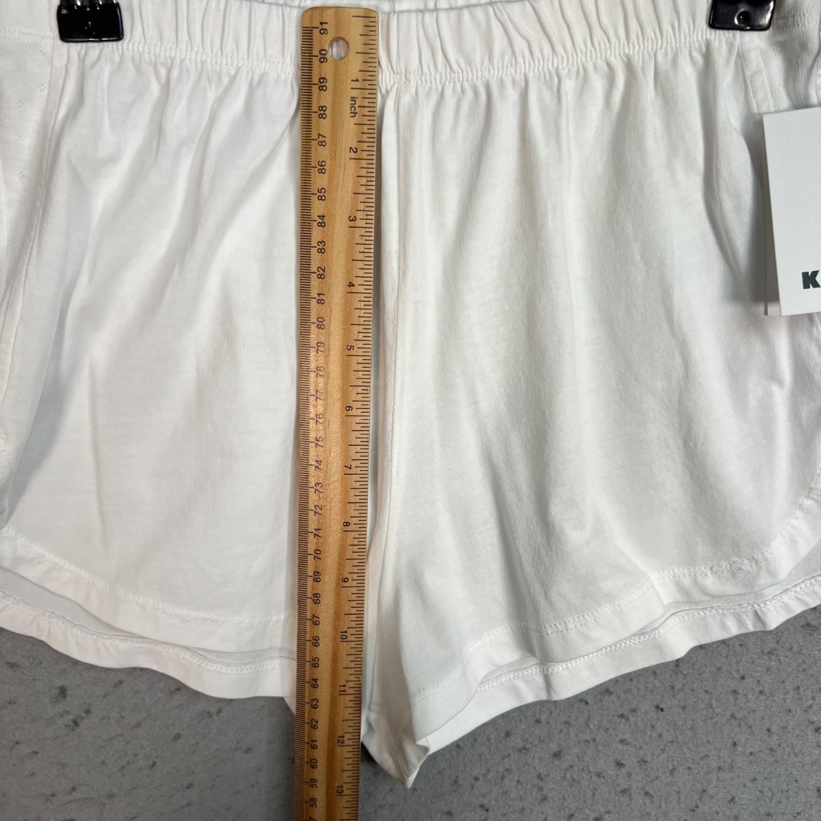 Kent Womens Small White Organic Cotton Lounge Shorts Lightweight Fabric