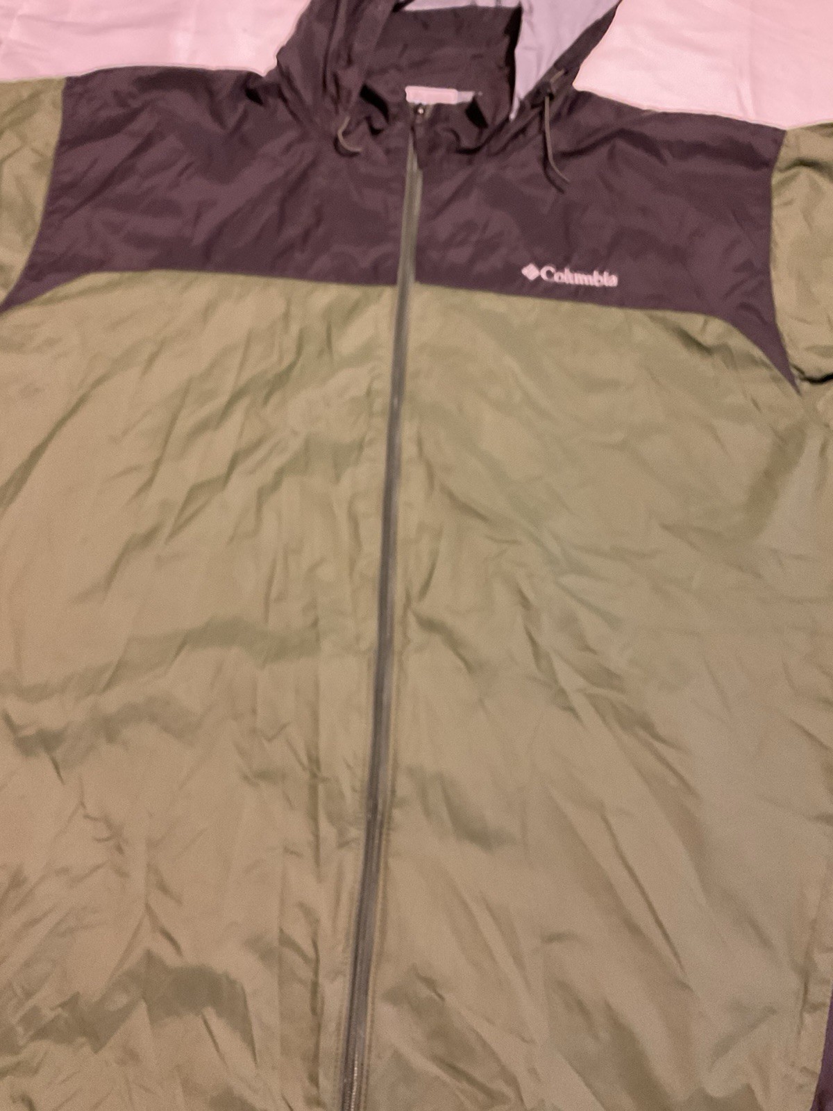 Columbia Men’s Full Zip Hooded Colorblock Windbreaker Jacket Logo XXL