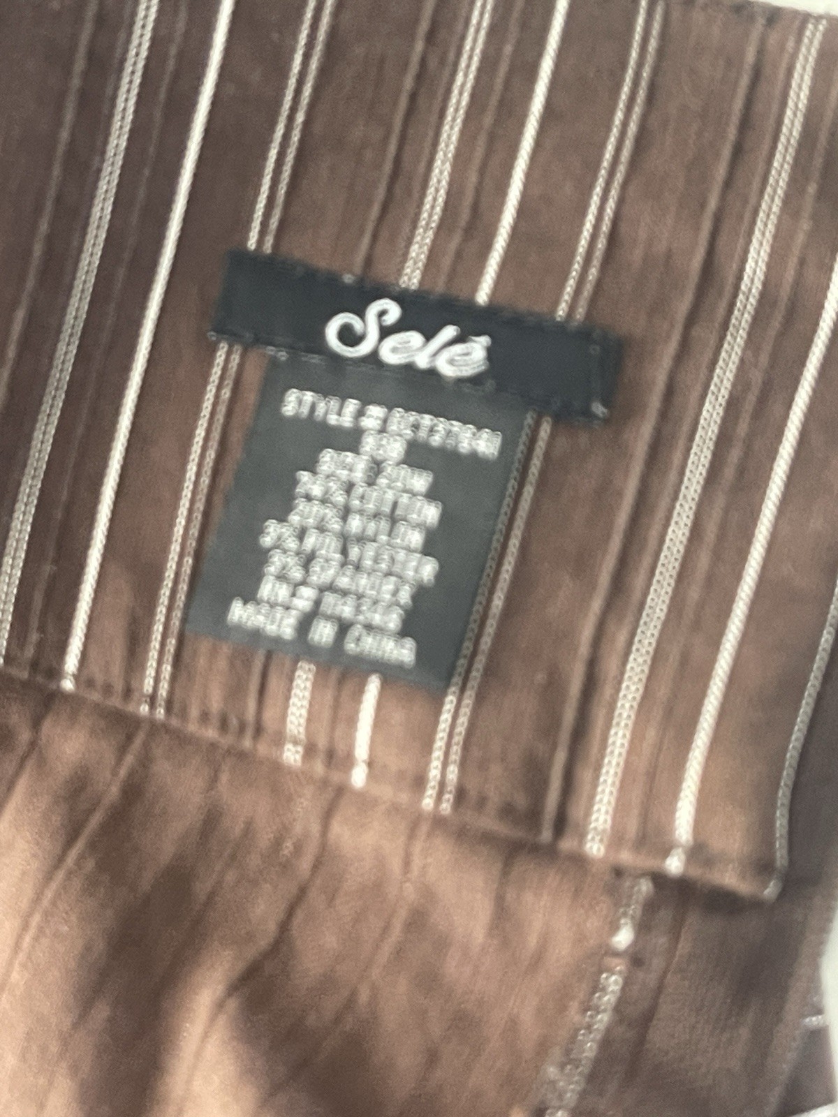Sole Brown Pinstripe Midi Skirt womens 14 Career Office Stretch Side Slip Y2K