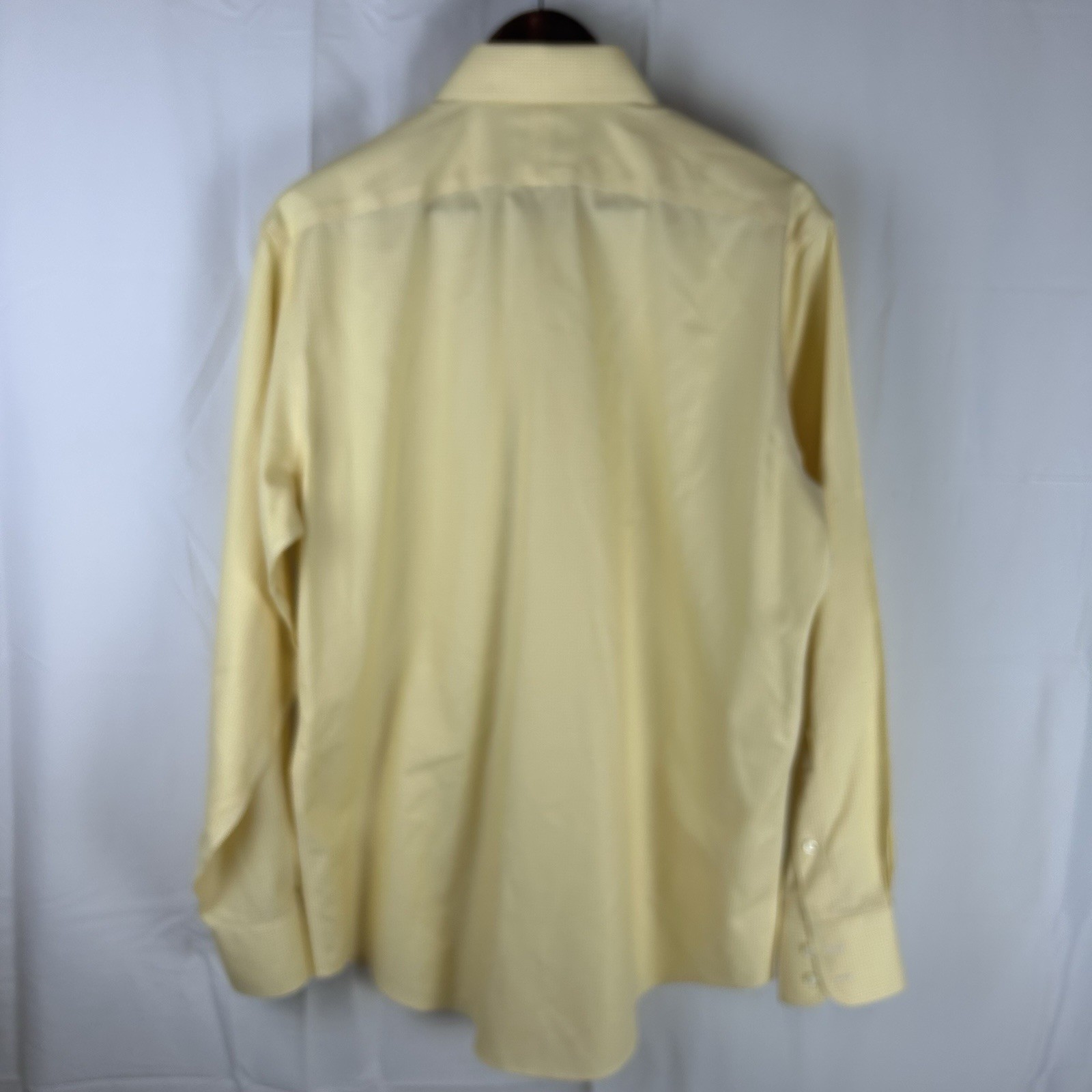 Brooks Brothers 15 1/2-35 Yellow Check Long Sleeve Button Shirt Men 100% Cotton