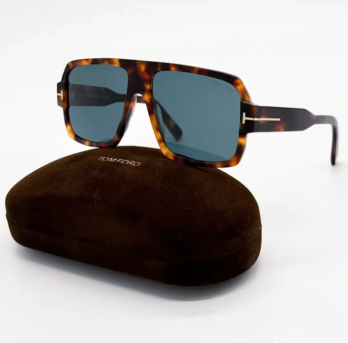 TOM FORD CAMDEN FT0933 53V Sunglasses Blonde Havana Frame Blue Lenses 58 Mm