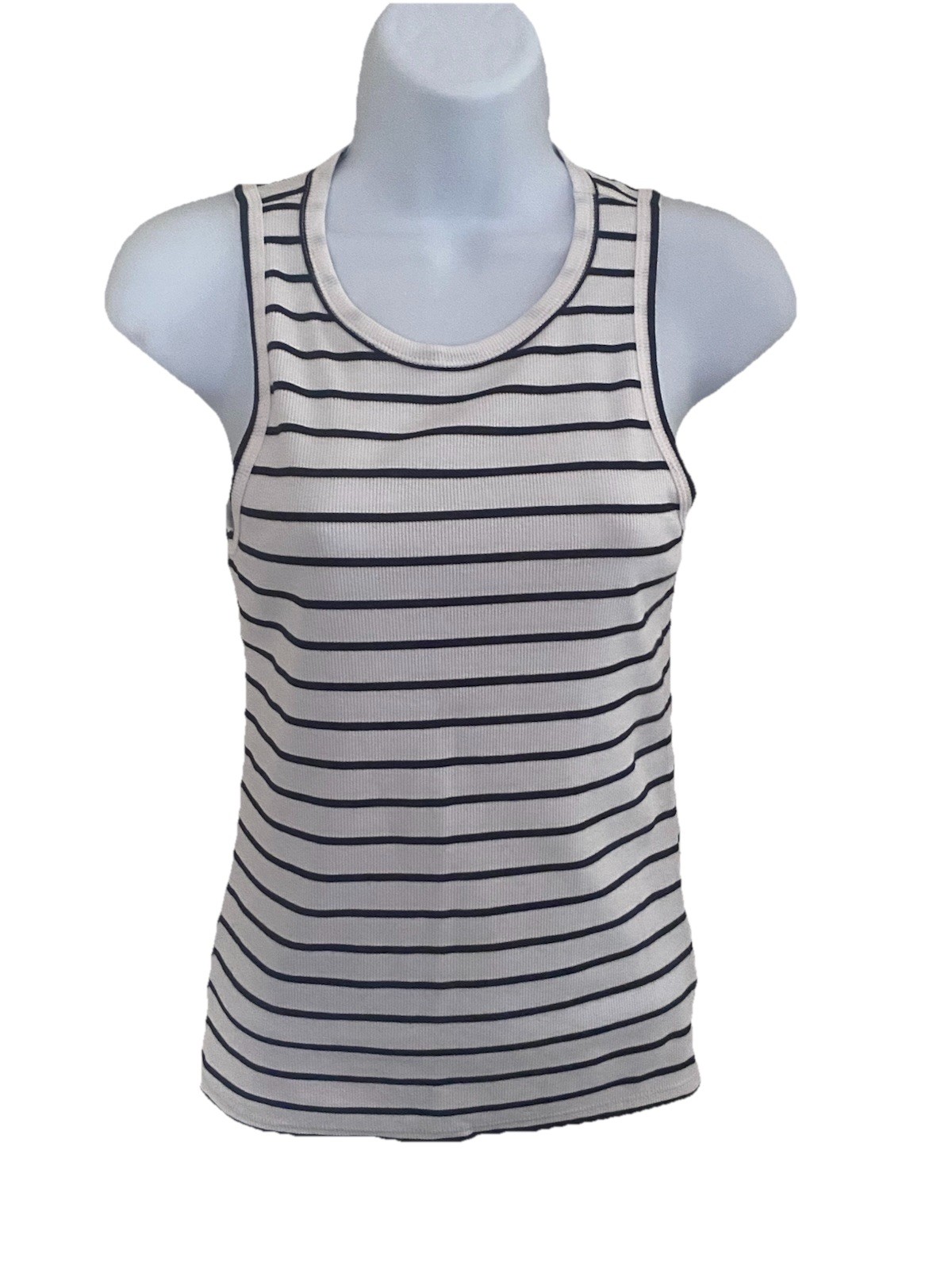 NO BOUNDARIES WOMENS’S STRIPED HIGH NECK TANK SIZE SMALL (4-6) NWT FREE SHIPPING