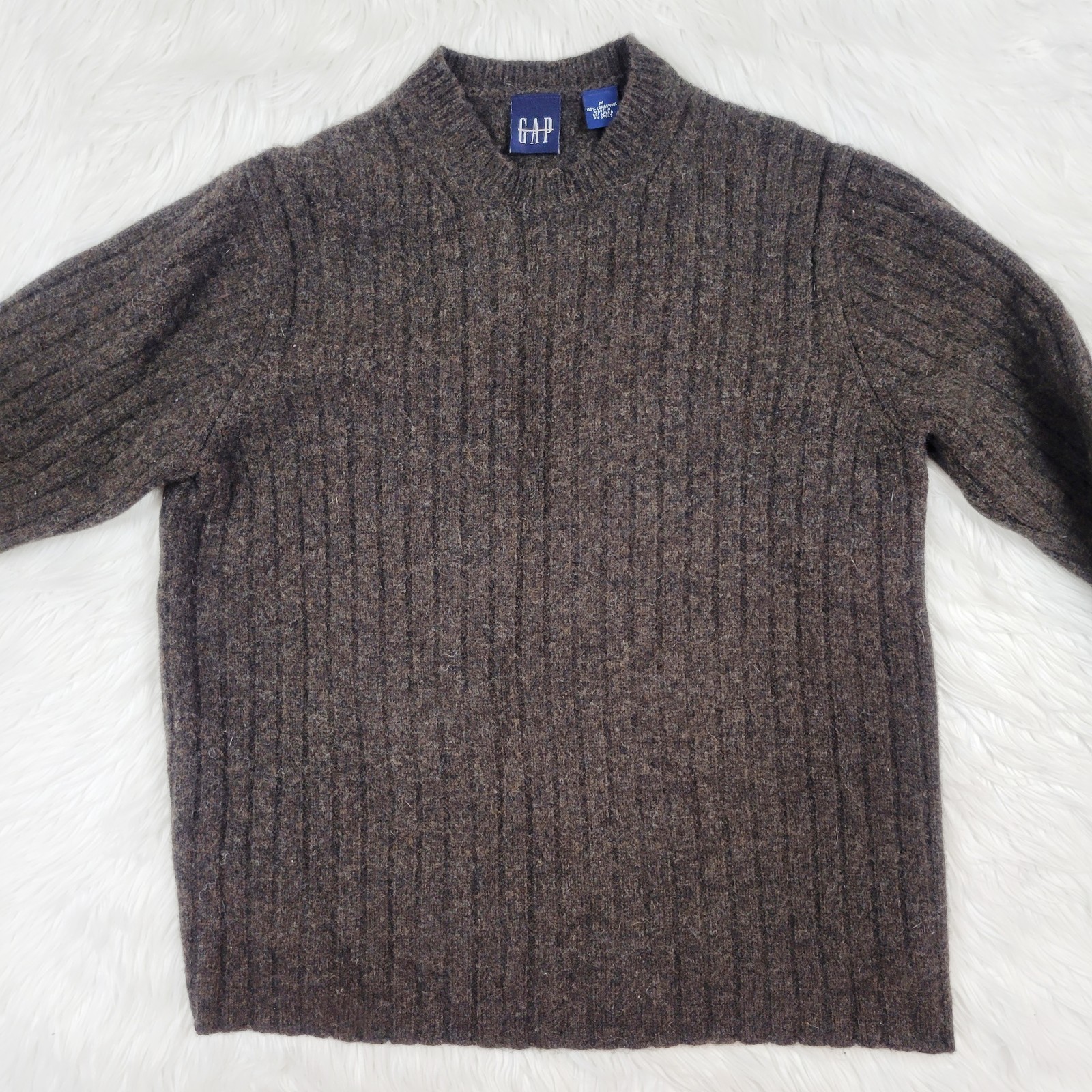Vintage GAP Men’s Lambswool Sweater Medium M Brown Pullover