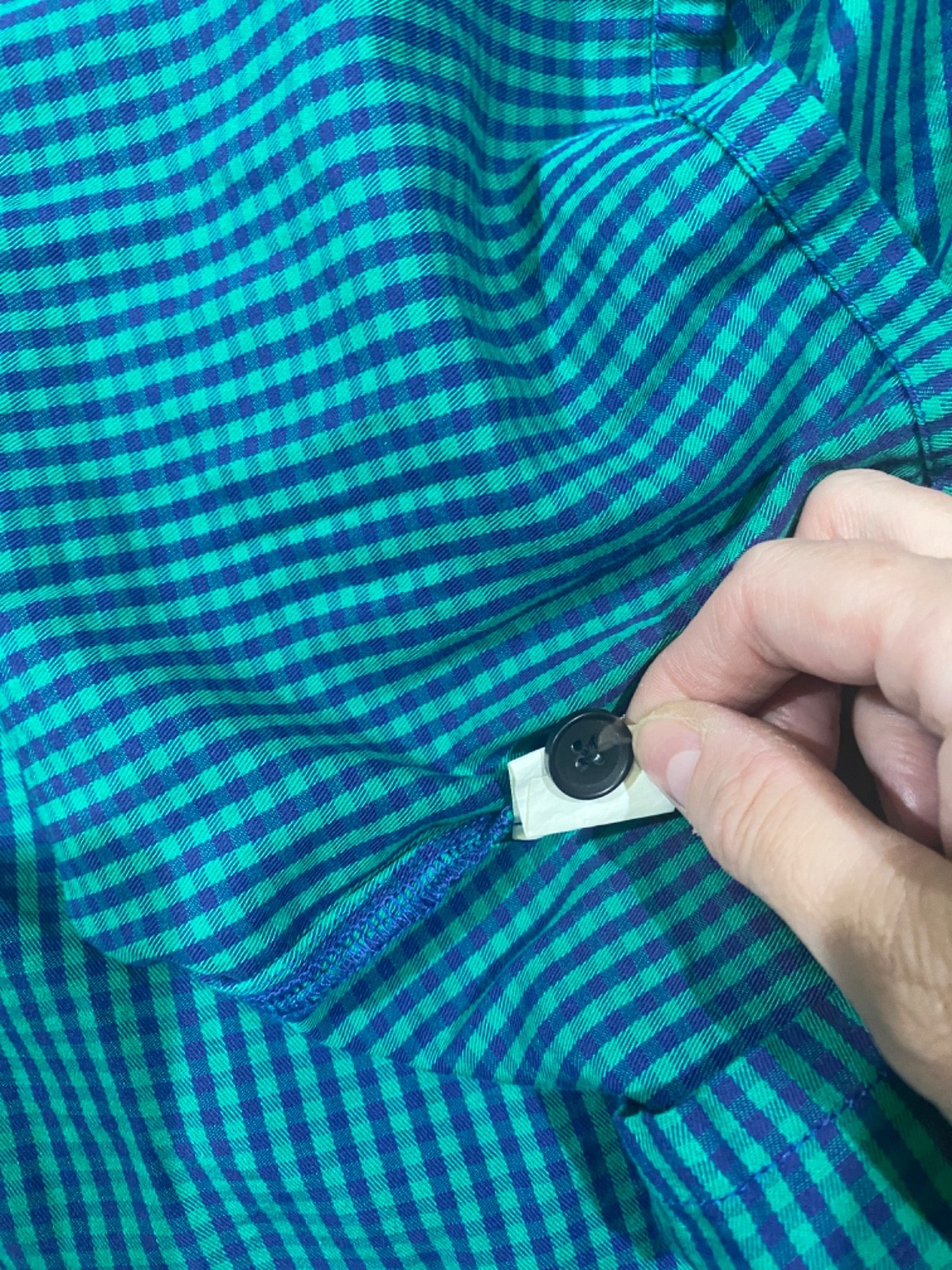 Free Assembly Skirt Button Front Green/Blue XL