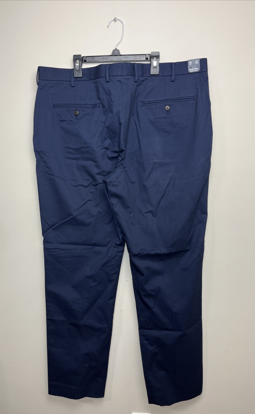 J Crew Bowery Dress Pant in Stretch Chino Mens 38X32 Navy Blue Slim Fit