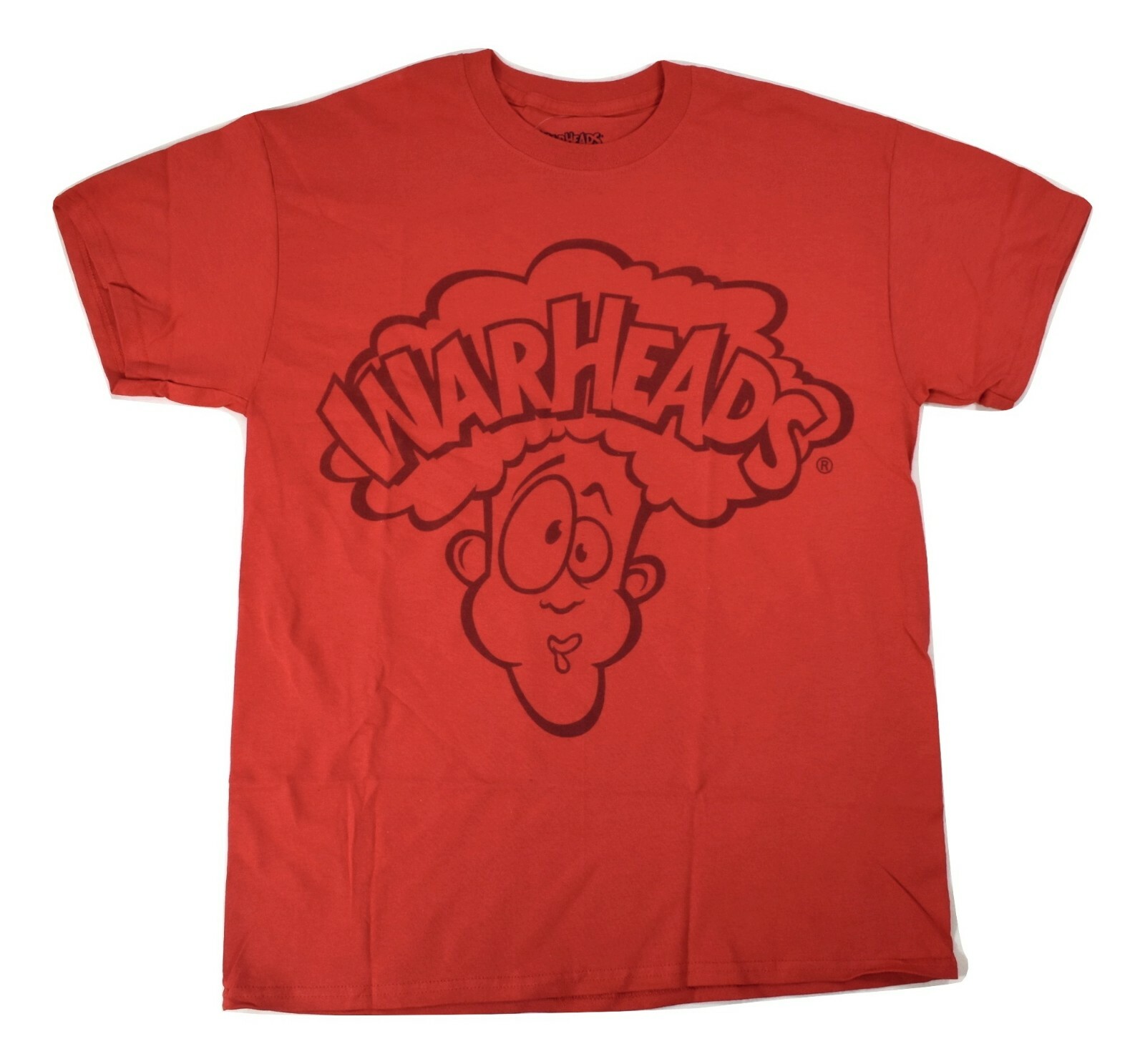 War Heads Mens Warheads Sour Candy Big Face Graphic Red Shirt New M