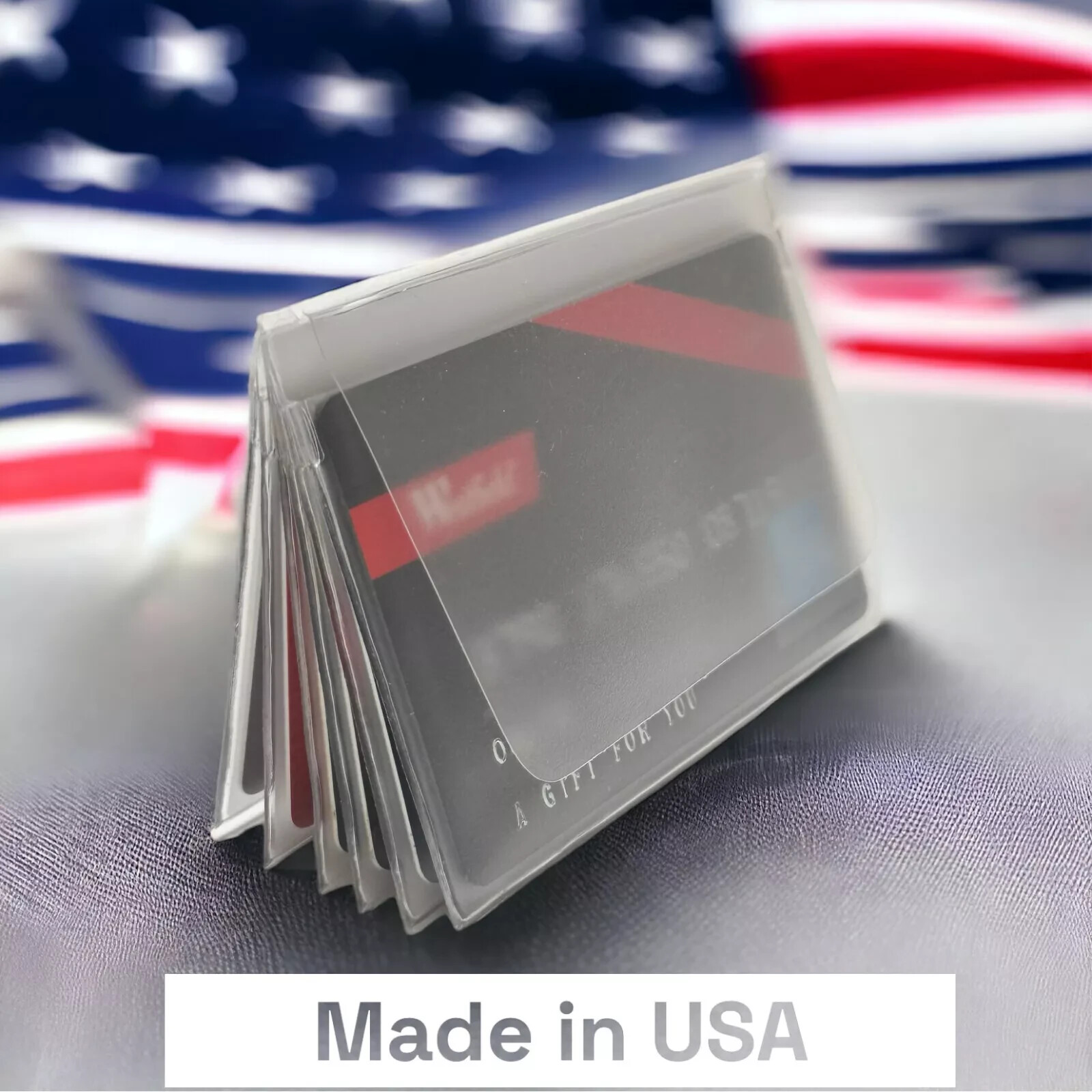 Set of 2 USA Made Trifold Plastic Wallet Inserts Picture Card Holder 6 Pages NEW