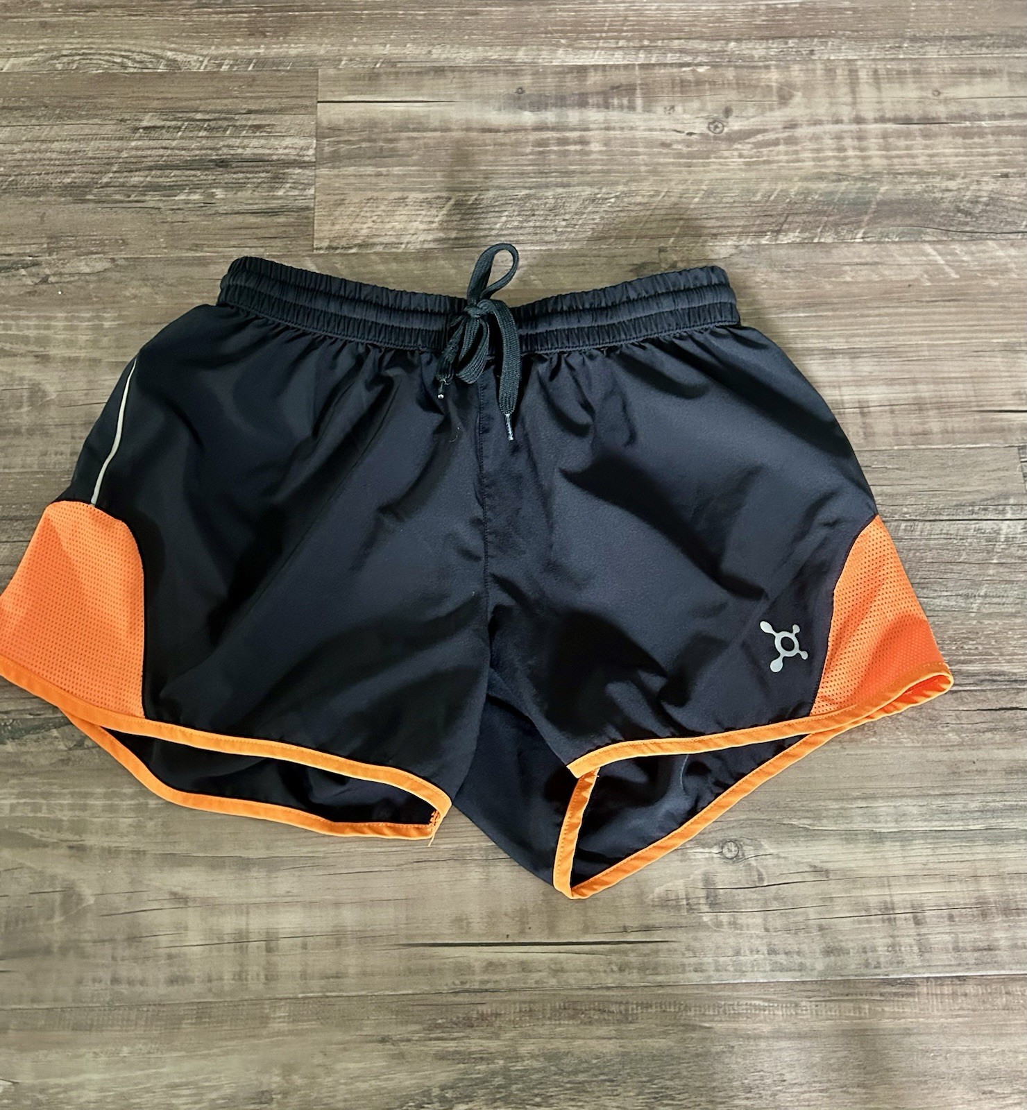 Orangetheory Fitness Women’s S Black Running Shorts Orange Splat Logo