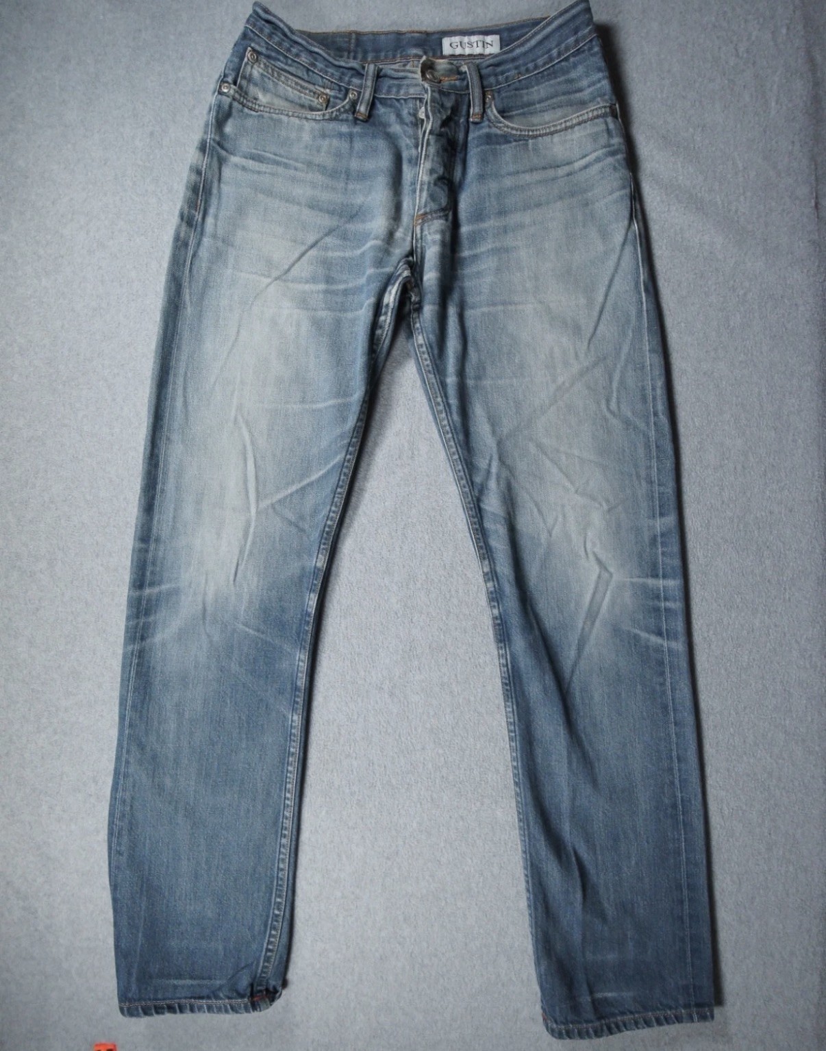 *RARE*Gustin Jeans #29 Sz. 31×32 Selvedge Straight Light Italy 11 oz fit 29×32