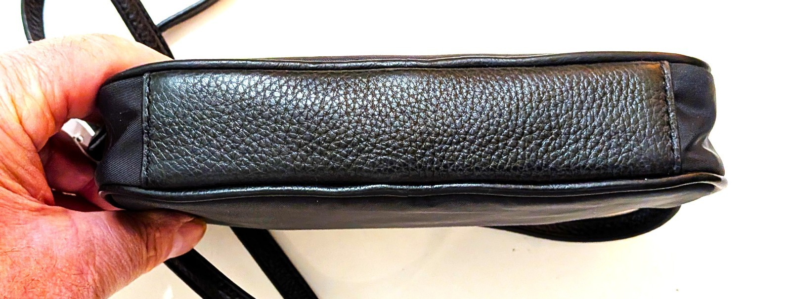 NWT Coach Logo Black Nylon Zippered 2 Section Crossbody Bag 4.75″ x8.75″x 1.75″