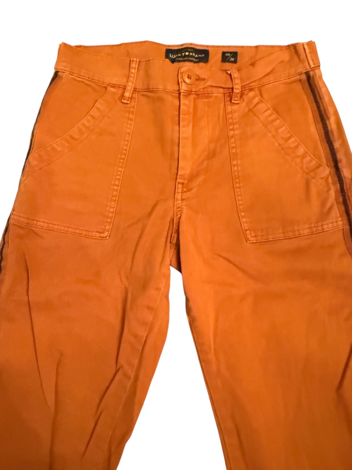 Lucky Brand Zoe Straight Crop Pants Size 00 / 24 Orange 23.5–24.5 in waist
