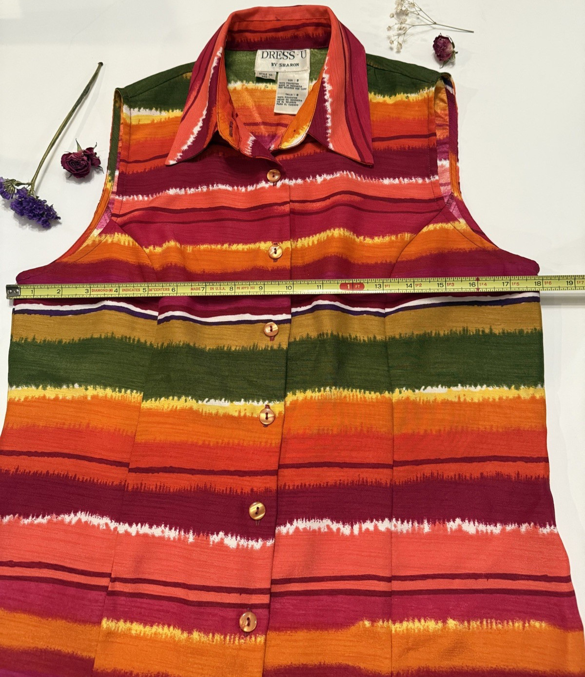 DRESS-U By Sharon Womens Multicolor Sleeveless Blouse Size 8 Pre-Owned Excellent