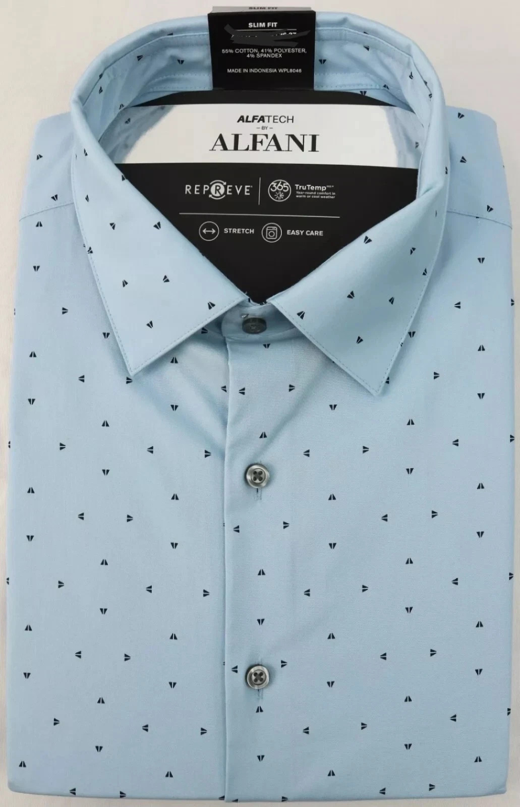 Alfani Mens Slim fit Dress Shirt , Blue Small 14-14.5 in 32-33 *