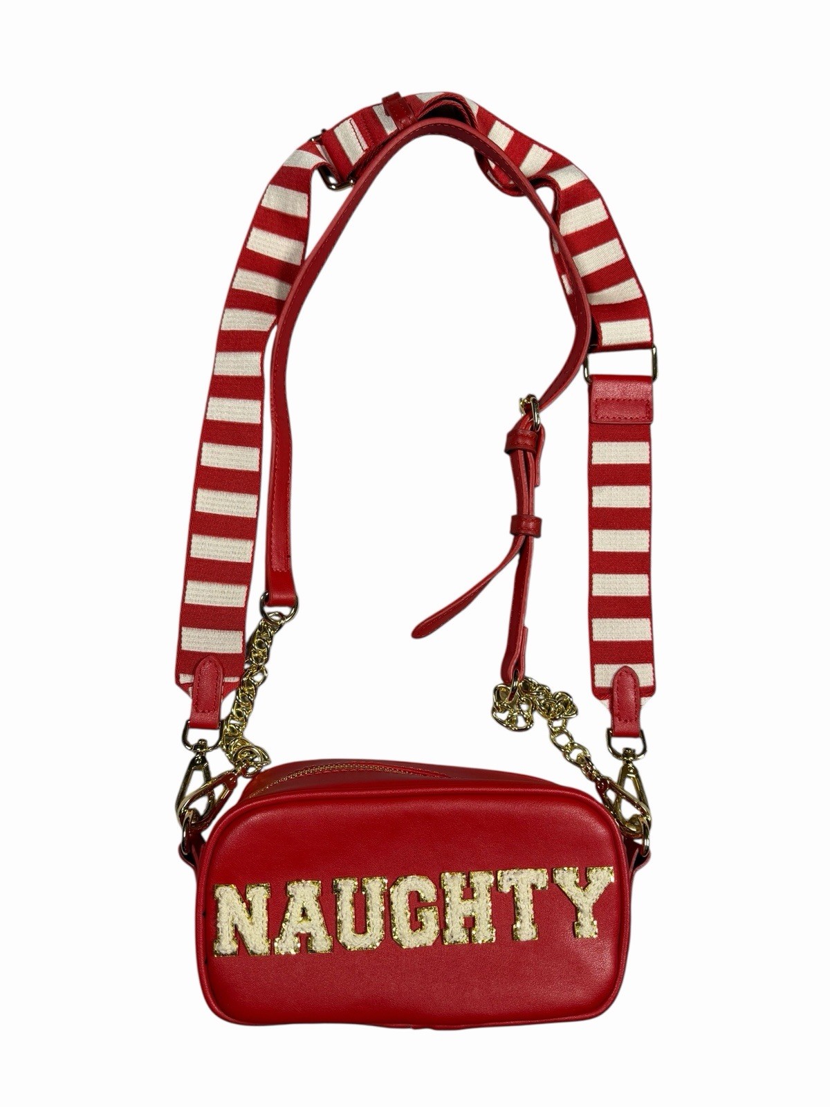 Betsey Johnson Naughty Nice XO Red Crossbody Bag Should Clutch Purse.