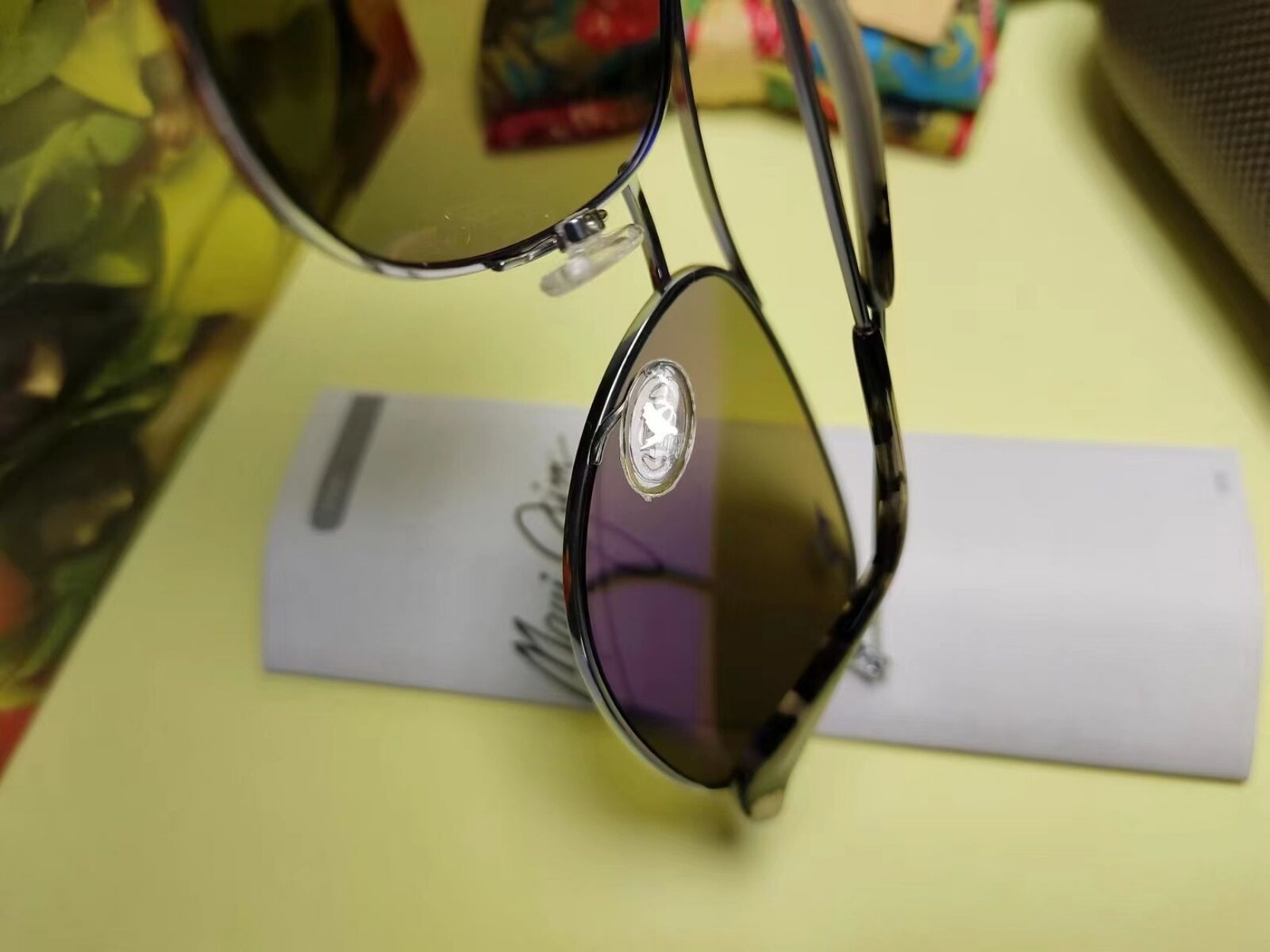 Maui Jim B247-17 CLIFF HOUSE Silver POLARIZED Hawaii Blue Lens Aviator Sunglass