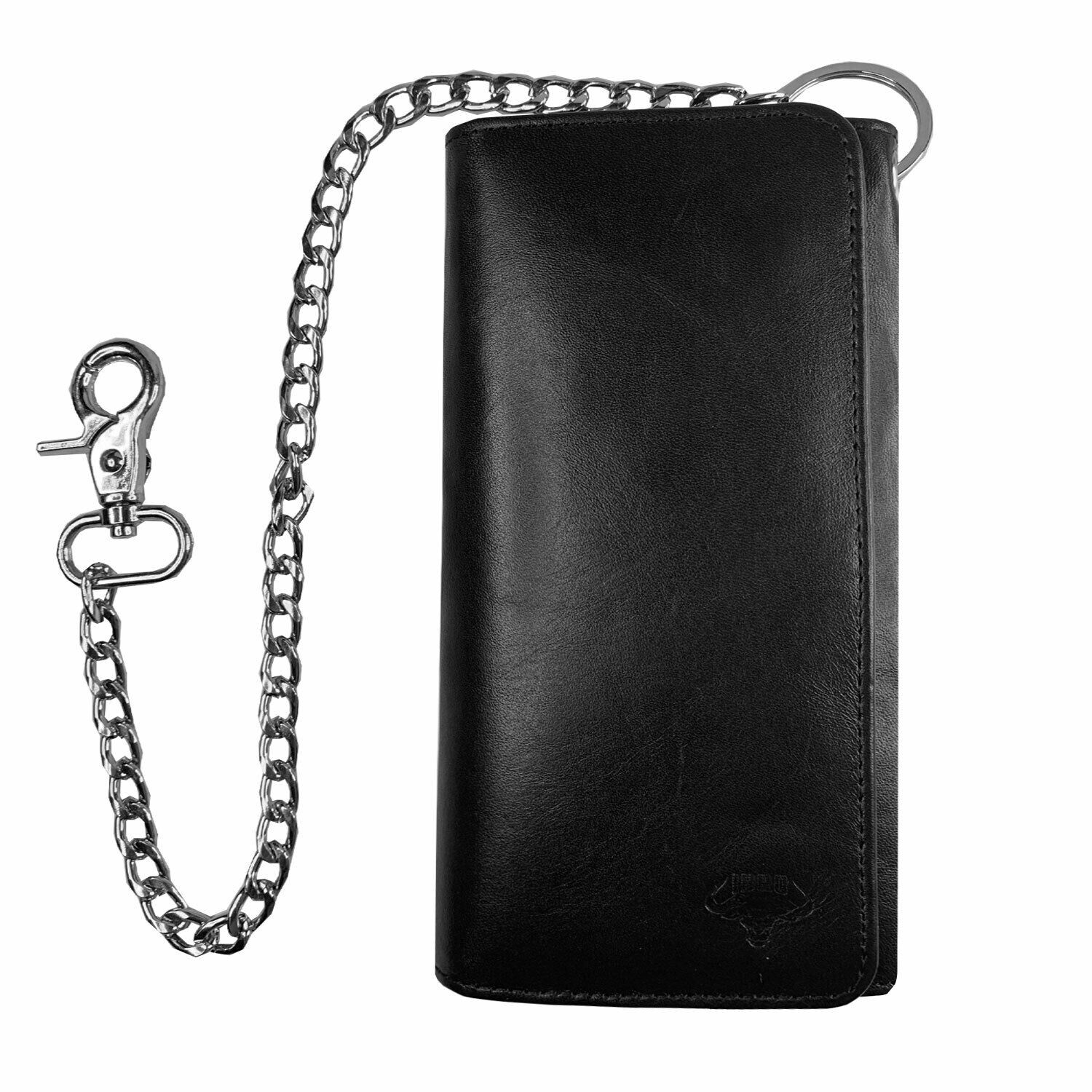 IBRO Motorcycle Chain Wallet for Men – 100% Natural Genuine Leather, Long