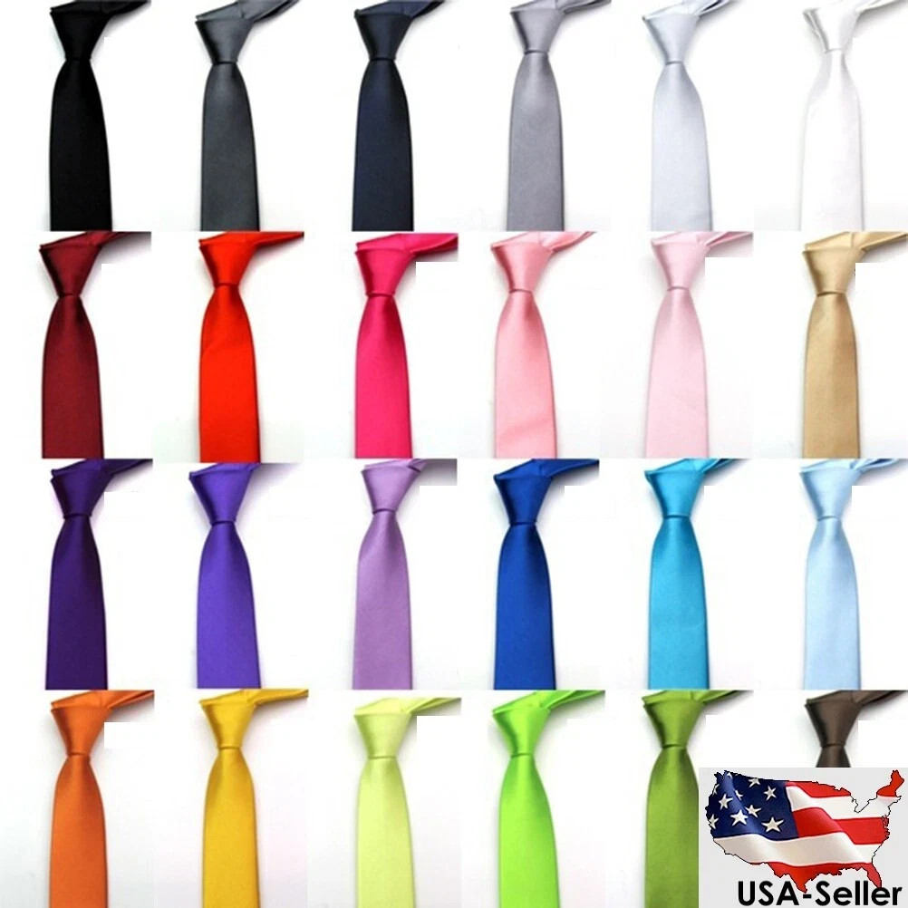 New Men’s Dress Tie Solid Color Classic Neck Tie Necktie Wedding Formal USA