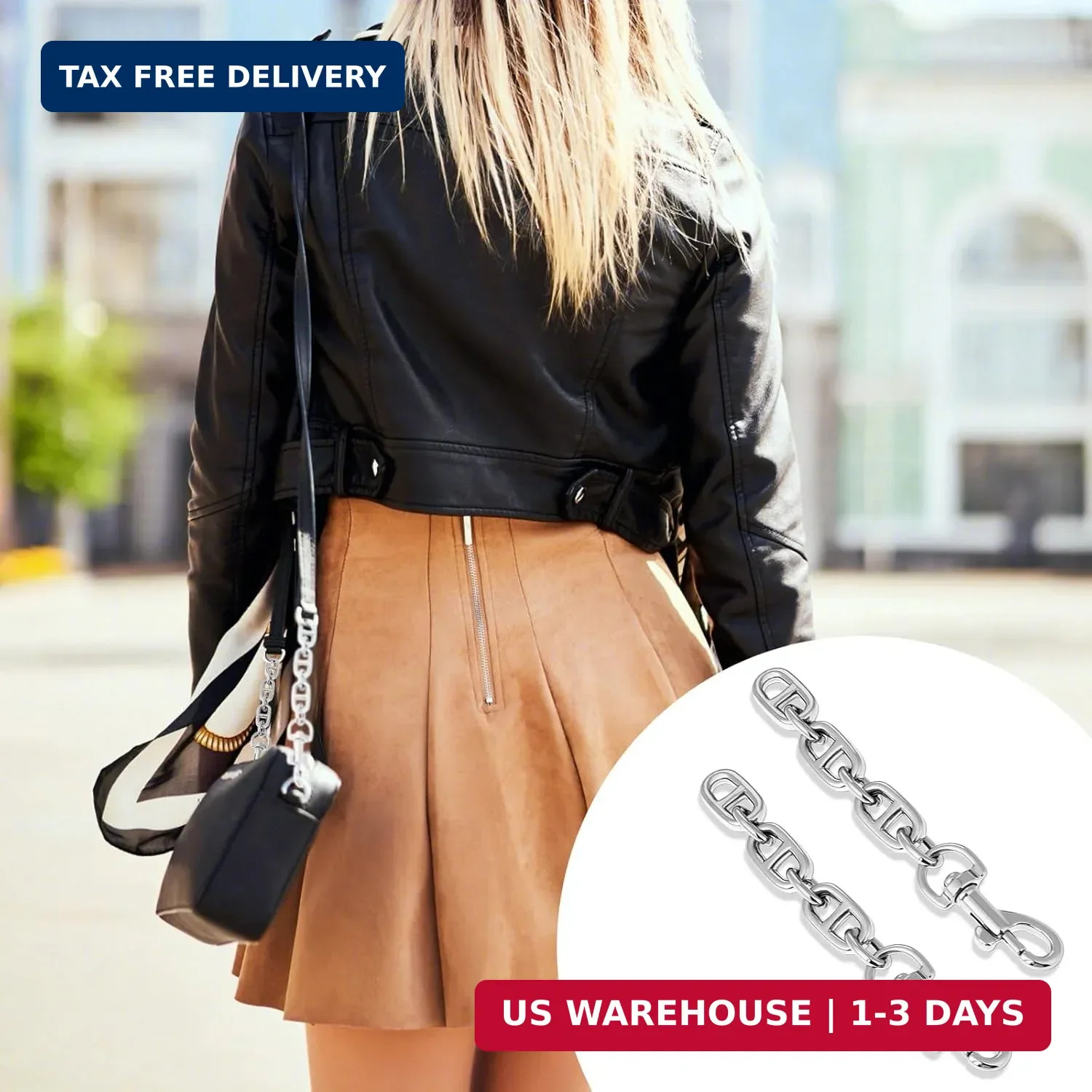 2 Pcs Silver Bag Extender Purse Strap Extender 4.7 Inch Strap Extender for Cross