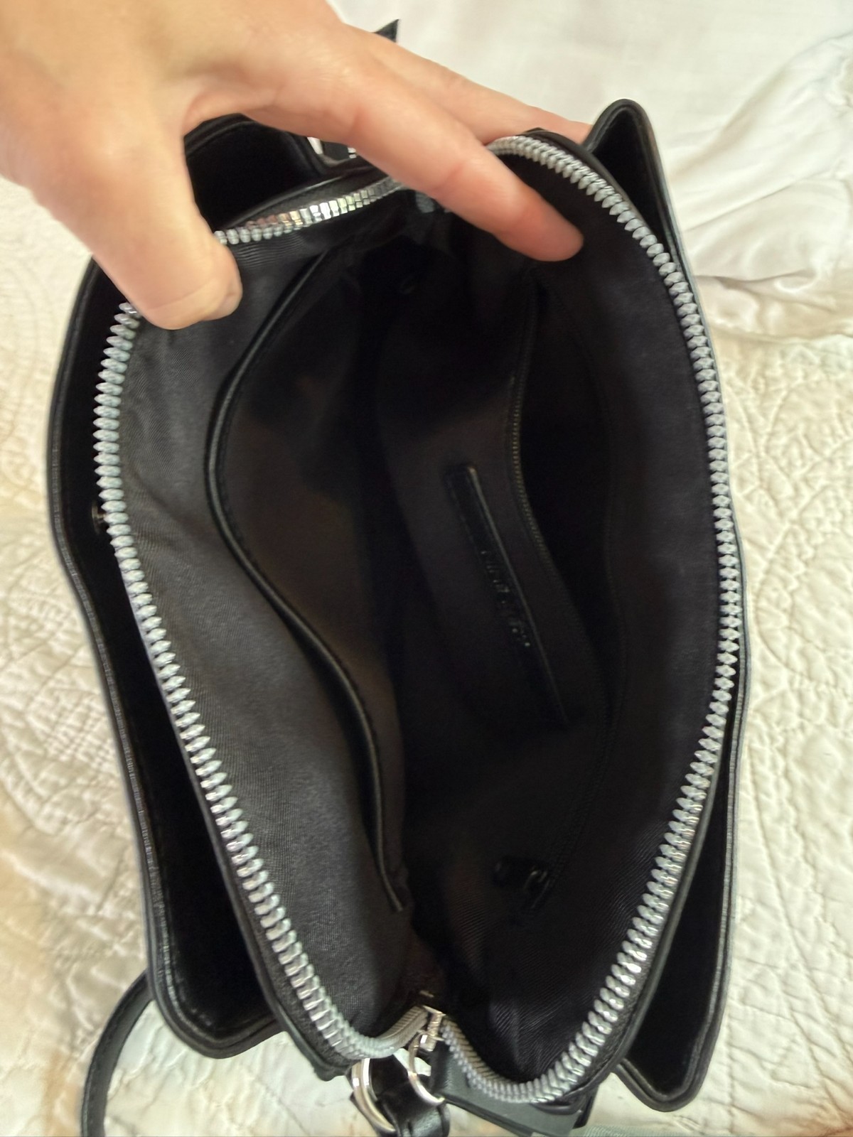 Nine West Purse Calandra Mini Dome Crossbody Purse Grey Black Bag