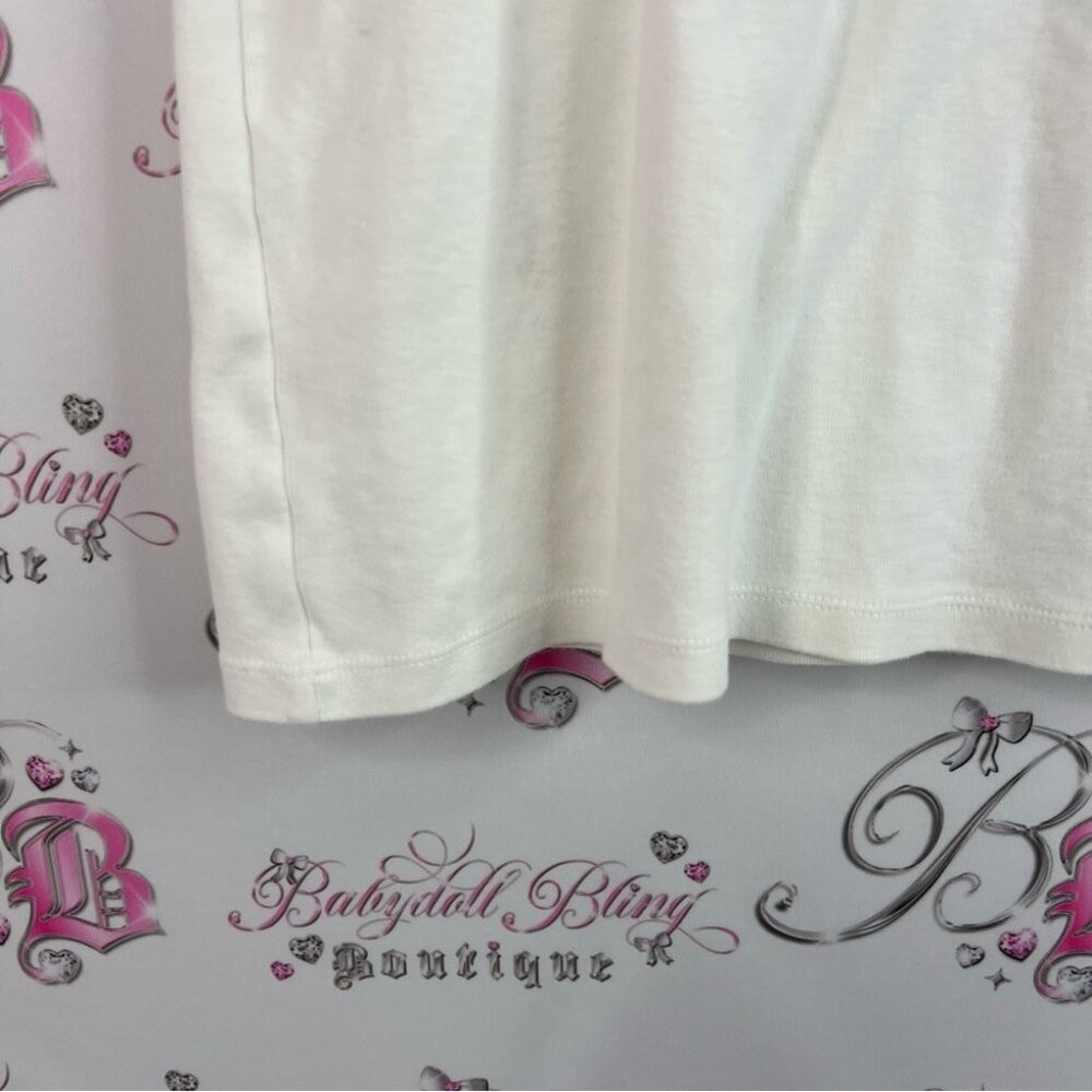 Rafaella tshirt metal clasp detail ring neckline Elegant White Women’s Top
