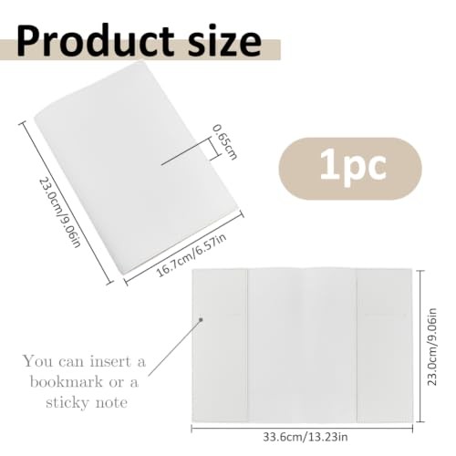 PU Leather Journal Cover 23×16.7cm/9.06×6.57in Rustic PU Leather Book White