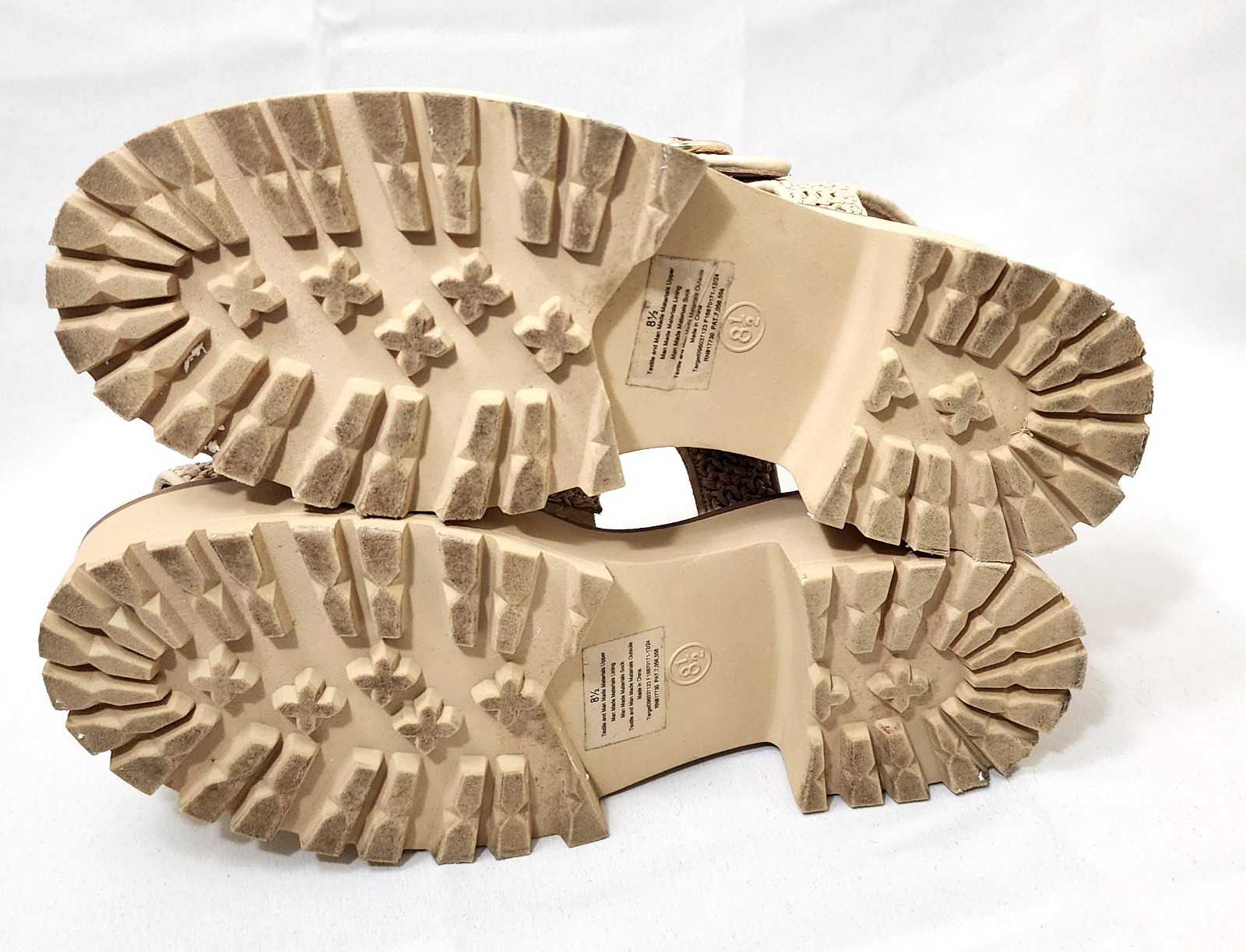 Wild Fable Elide Woven Raffia Fisherman Platform Chunky Sandals Tan