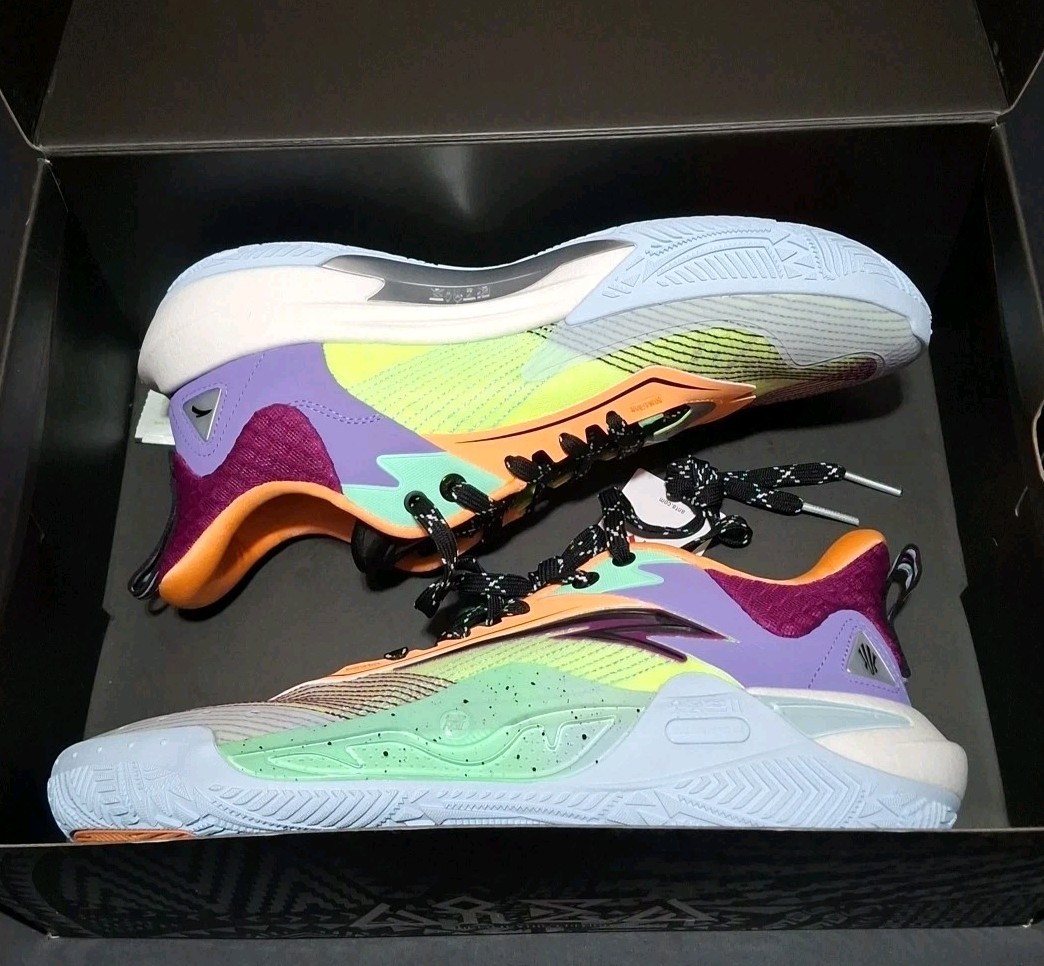 Anta Model 8125B1128S-2 Kai 1 Speed Men’s 11.5, Green/Purple/White